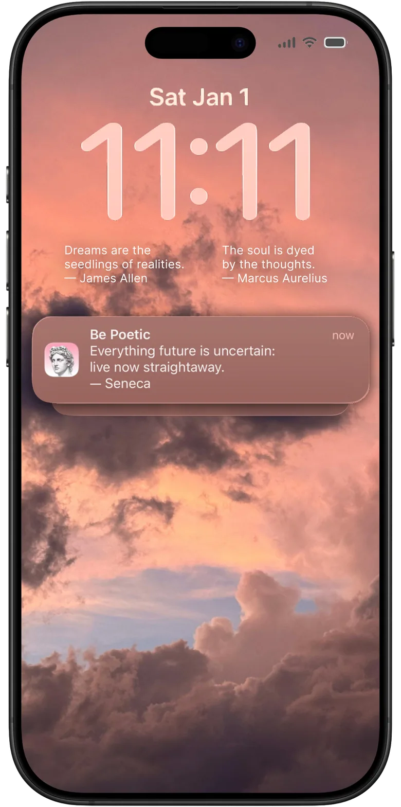 Poetic on the iPhone lock screen